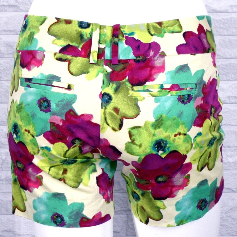 THE LIMITED Shorts Drew Fit Floral Bold Low Rise Colorful Pink Green Summer 0 - Picture 3 of 15